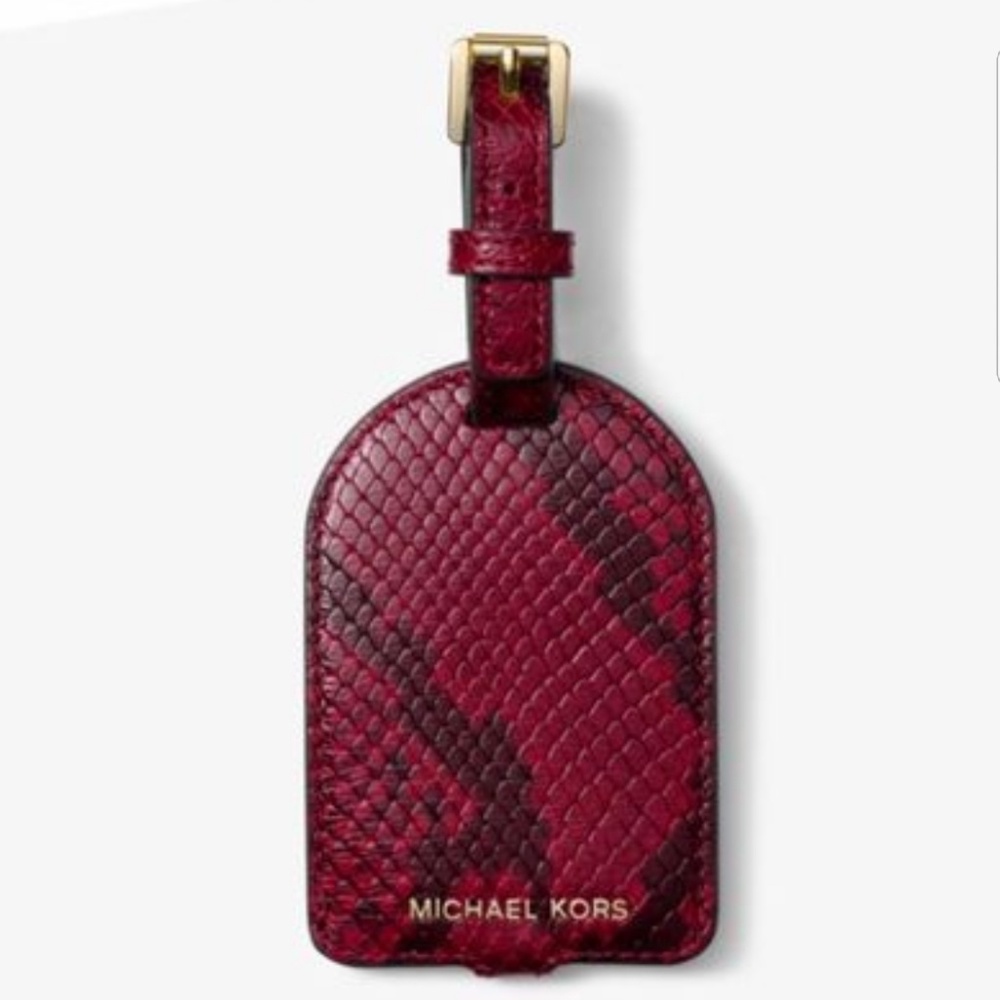 Michael Kors Snake Skin Leather Luggage Tag.